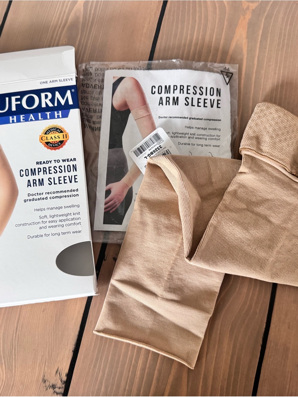 Lymphedema Compression Arm Sleeve, 20-30 mmHg truform surgical Large Beige
